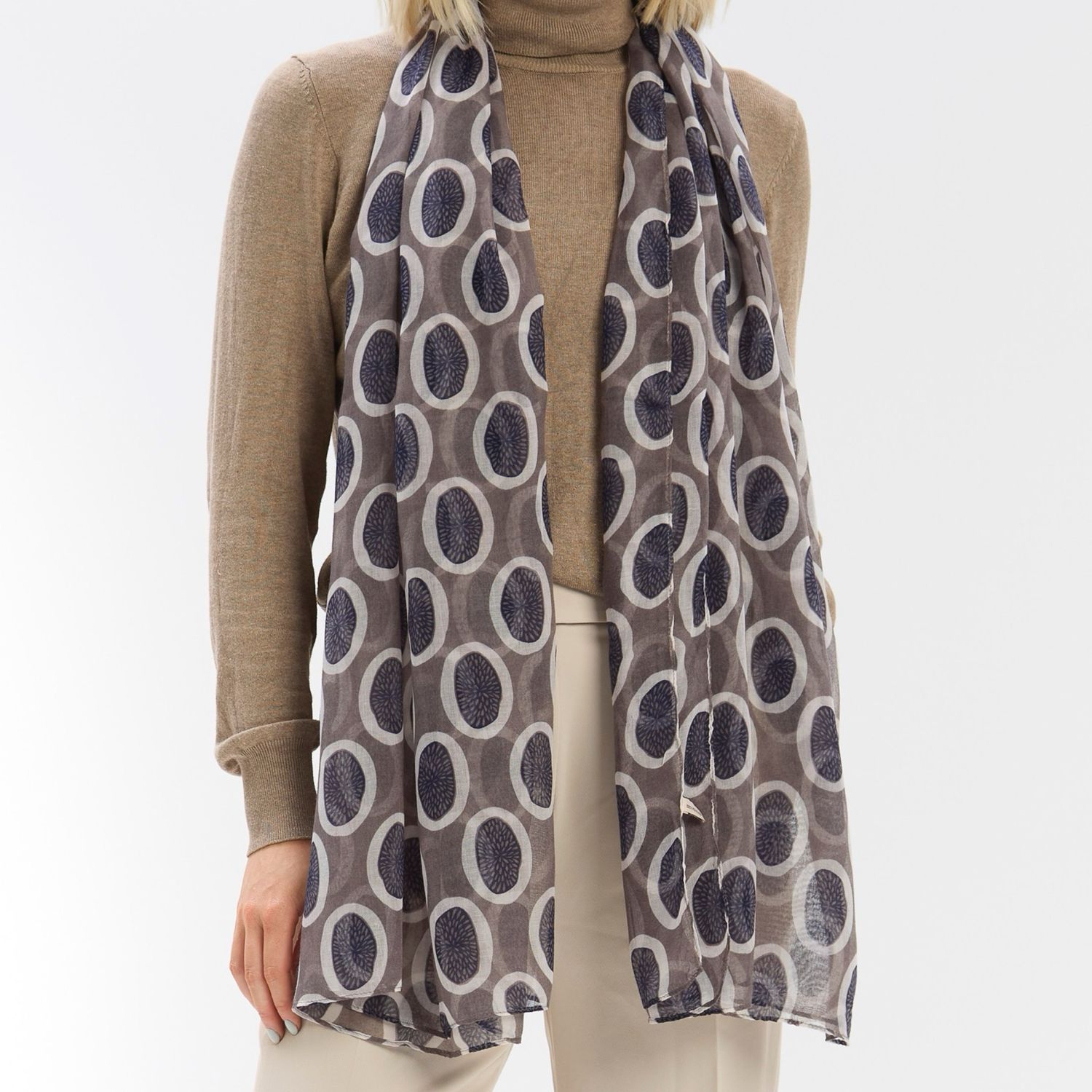 Retro Bloom Scarf - Grey