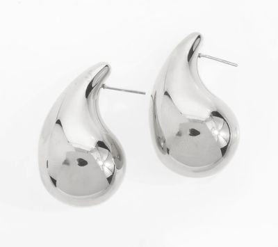 Large Teardrop Earrings - Silver