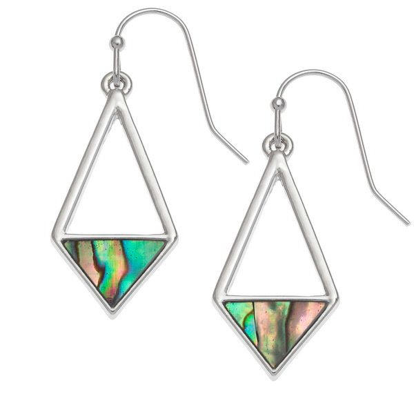 Geometric Paua Shell Earrings