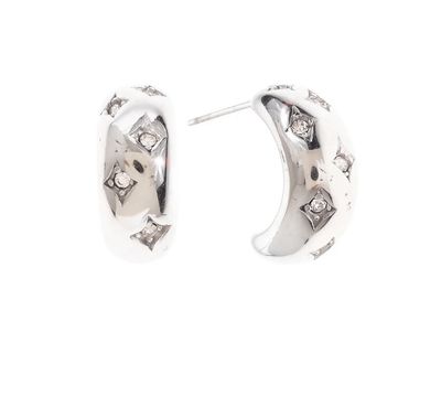 Diamanté Detail Hoop - Silver