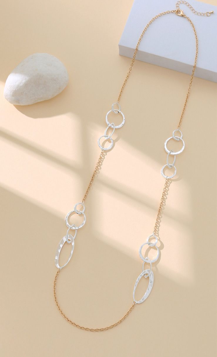 Long Chain Link Necklace - Gold