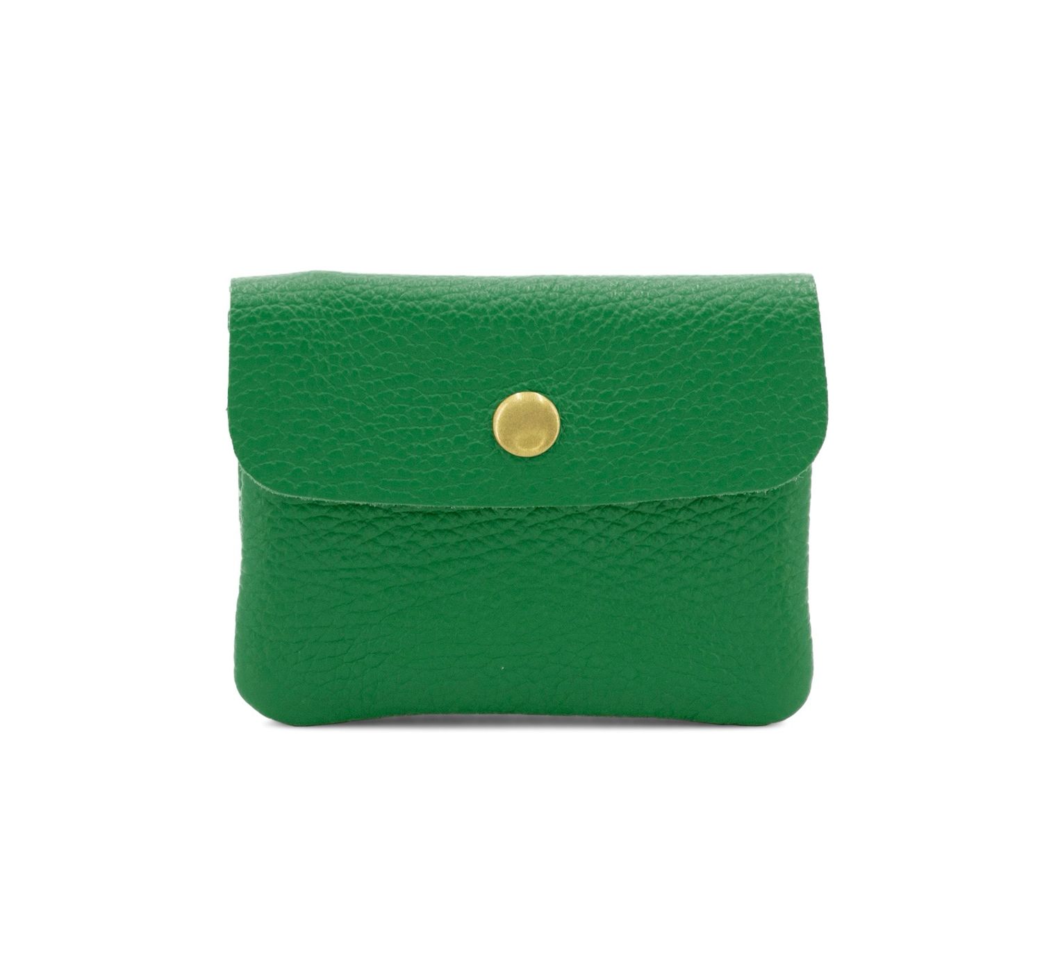 Leather Button Purse - Green