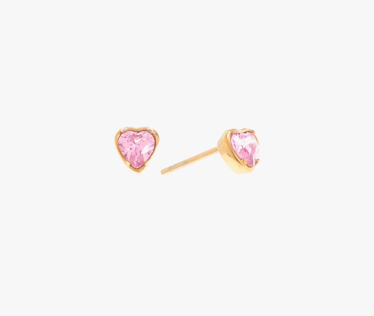 MINI Heart Earrings - Pink