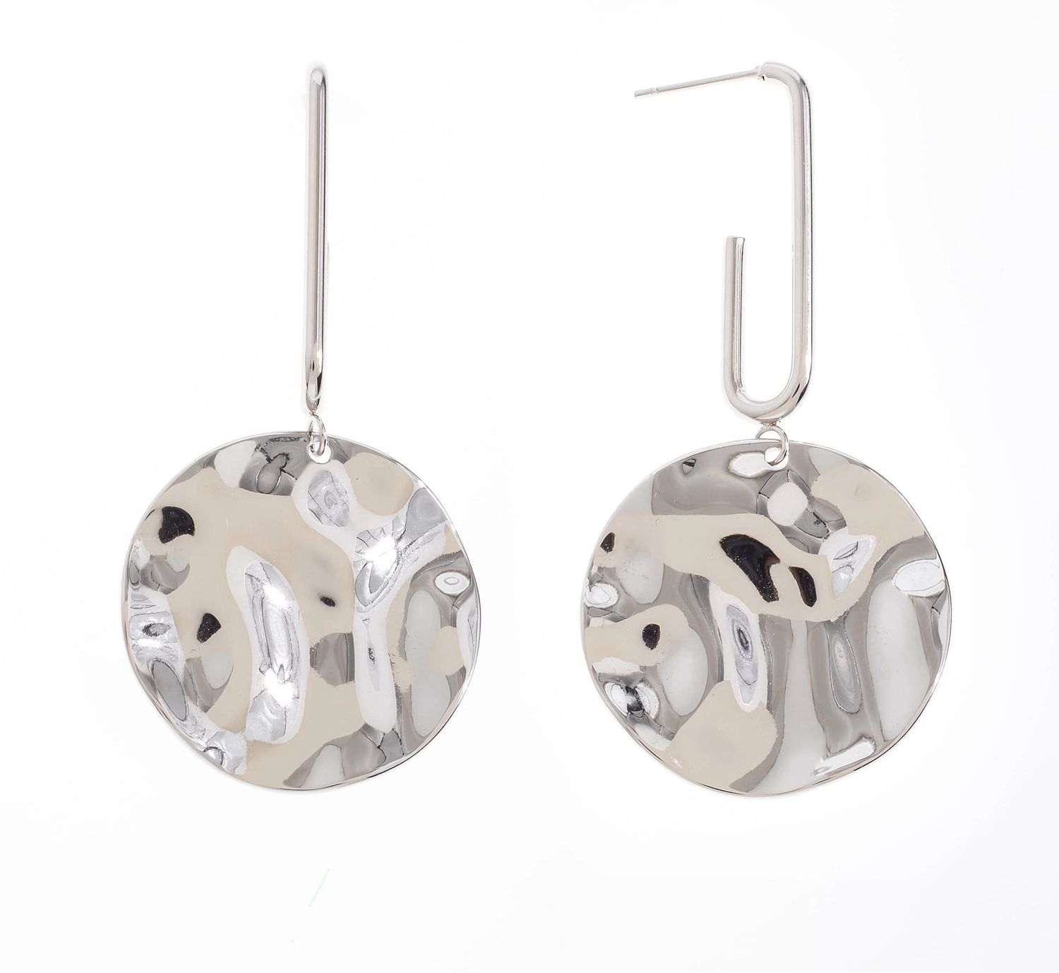 Hammered Metal Coin Earrings