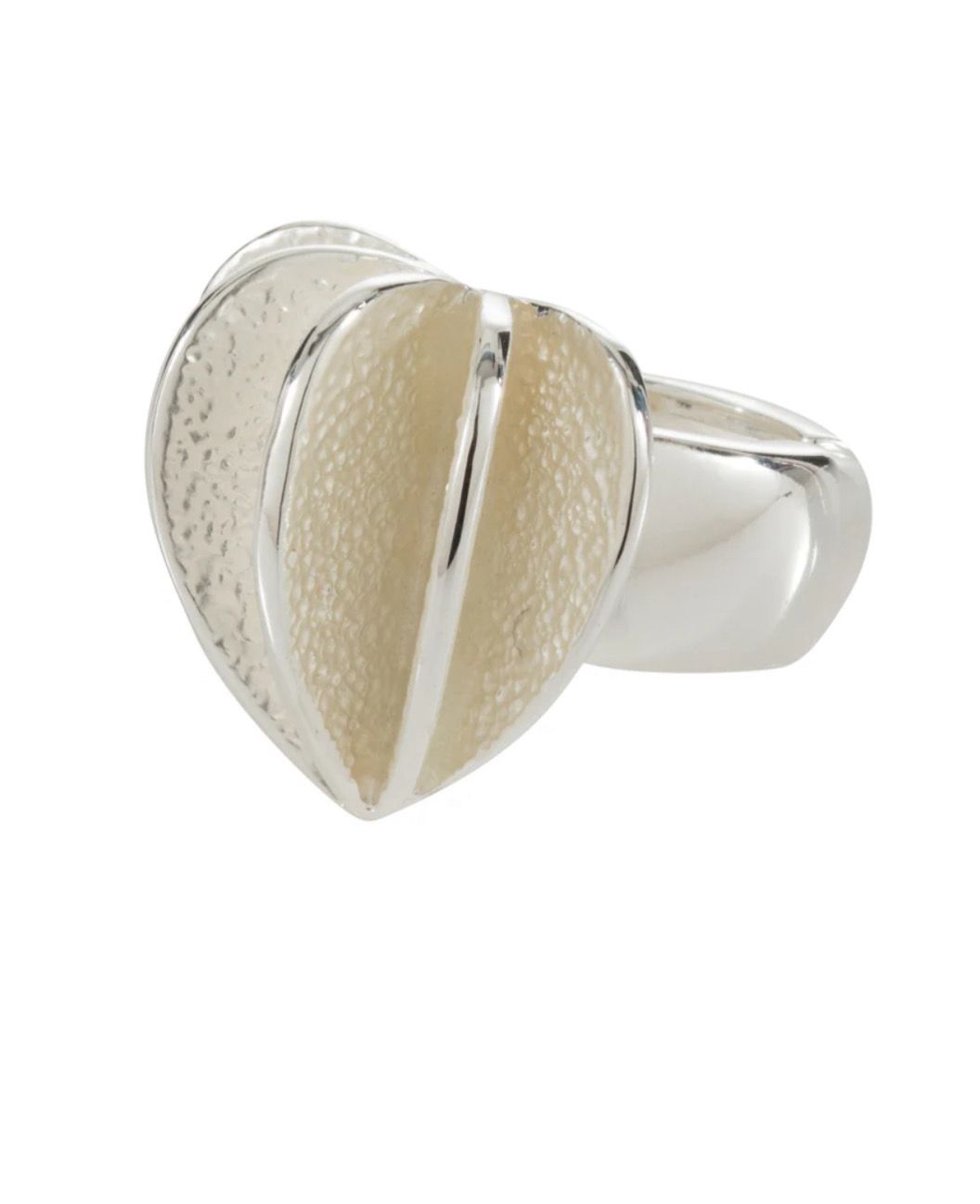 Enamel Elasticated Heart Ring