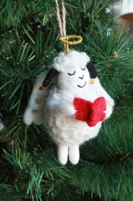 Angela Angel Sheep Wool Hanging Decoration