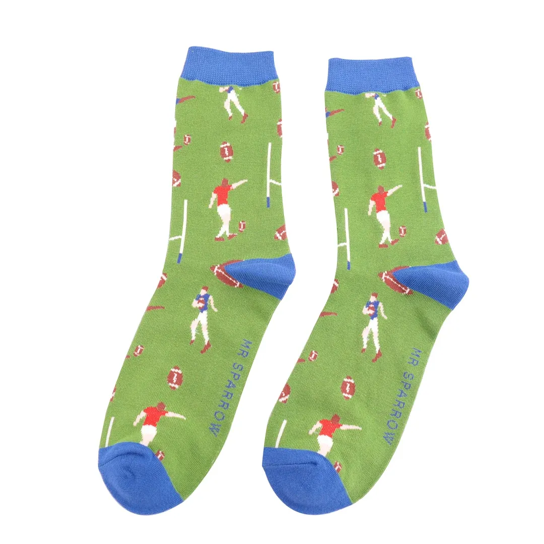 Rugby Scene Bamboo Socks