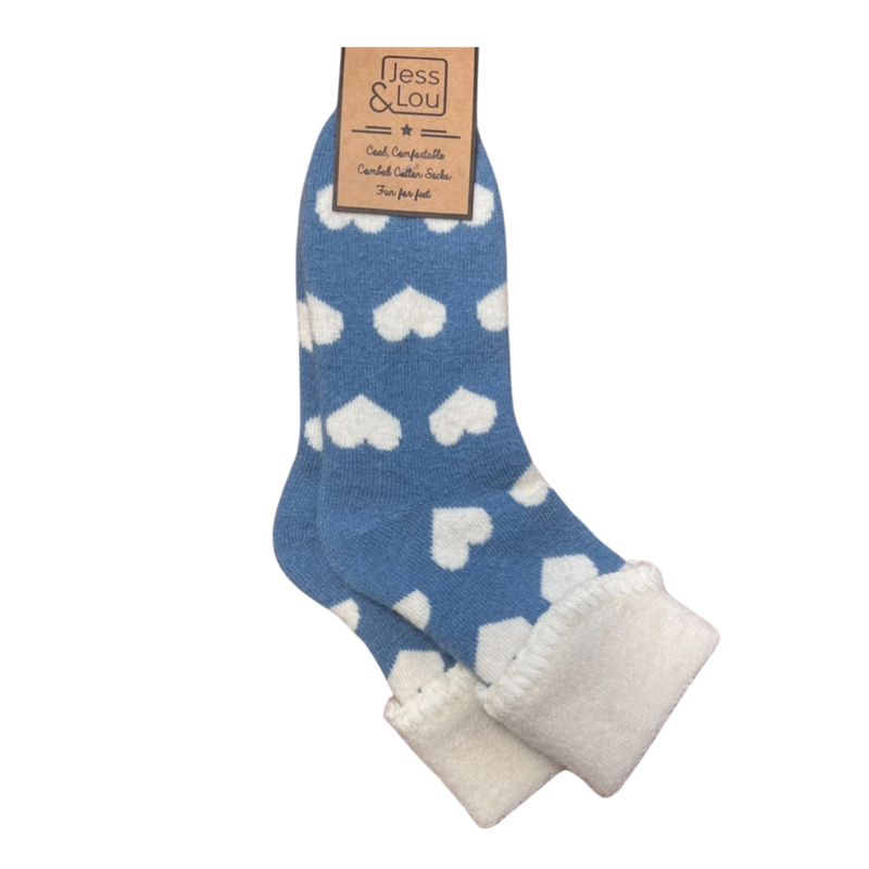 Blue Heart Socks