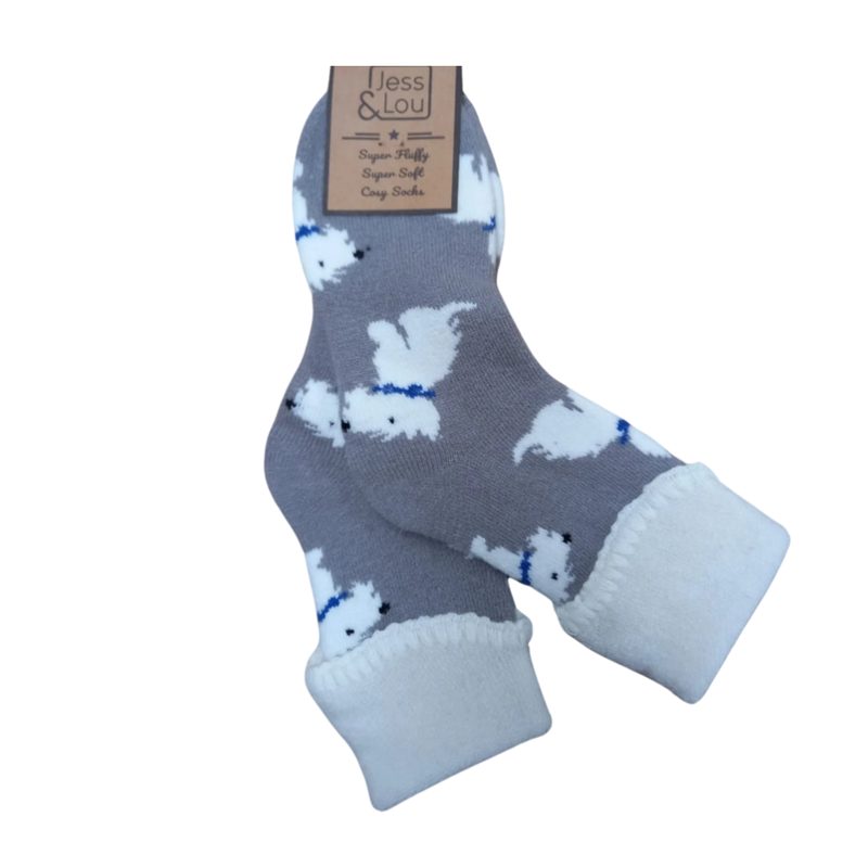 Grey Westie Socks