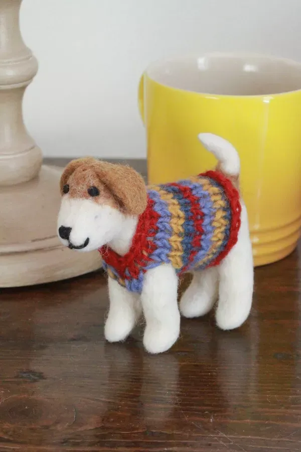 Jack In A Jumper Felted Dog