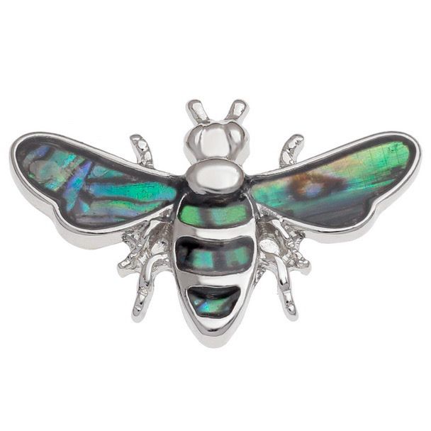 Bee Paua Shell Pin Badge