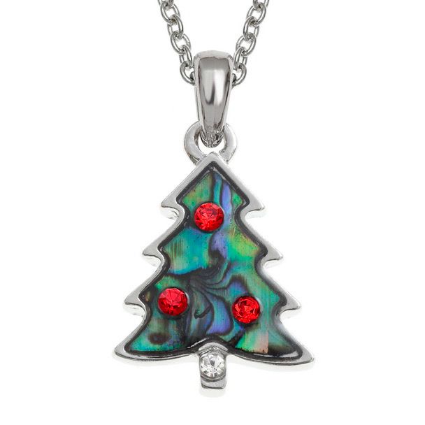 Christmas Tree Paua Shell Necklace