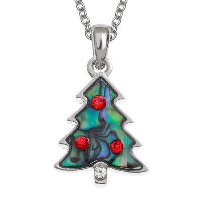 Christmas Tree Paua Shell Necklace