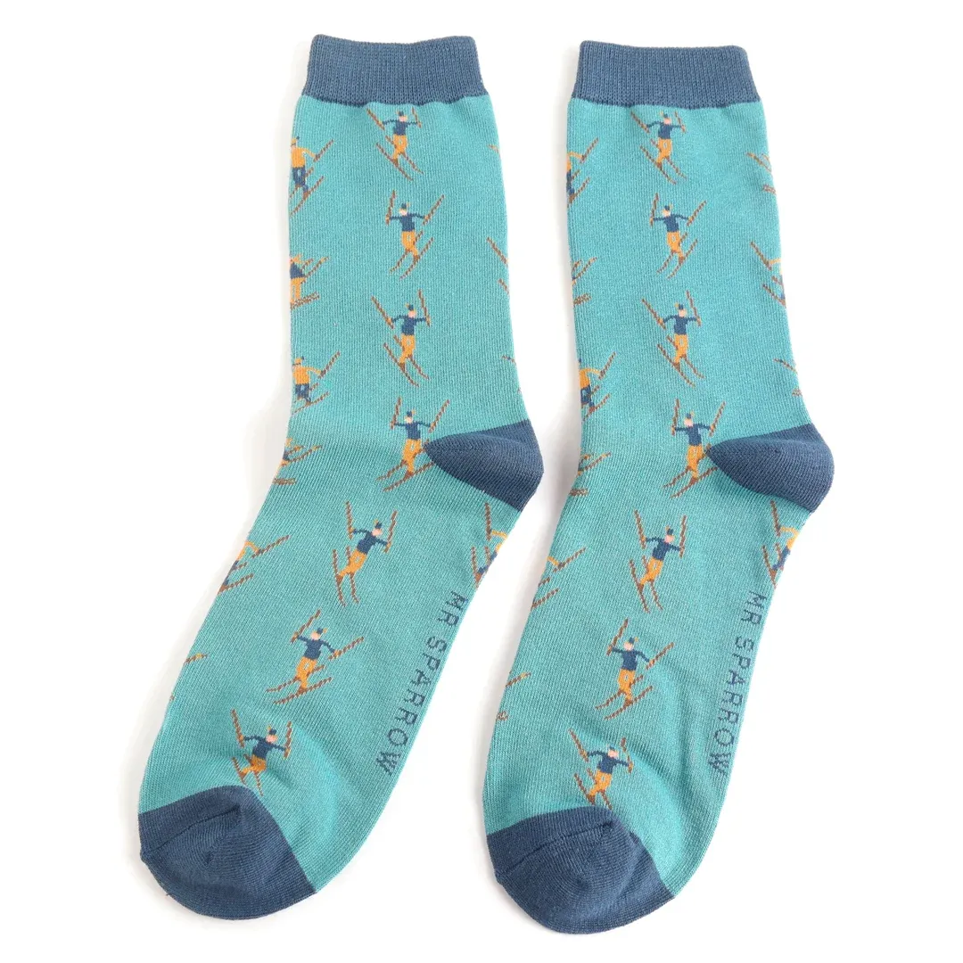 Skiing Bamboo Socks