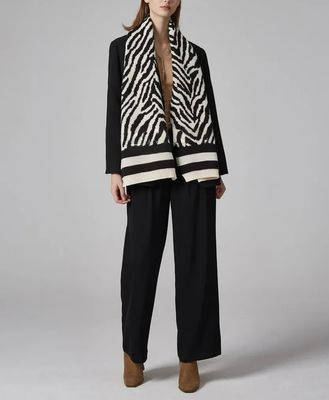 Medium Weight Knit Zebra Scarf