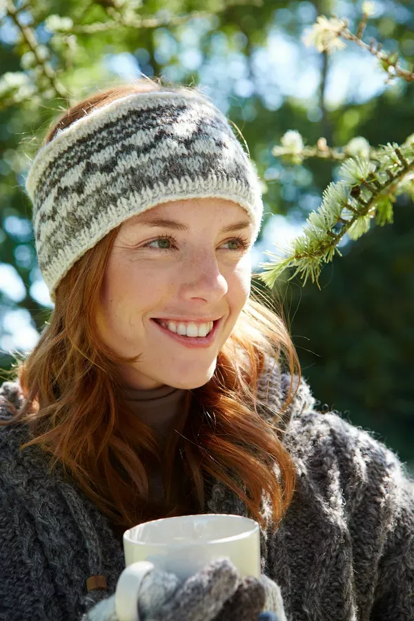 Fairisle Headband - Grey Tone