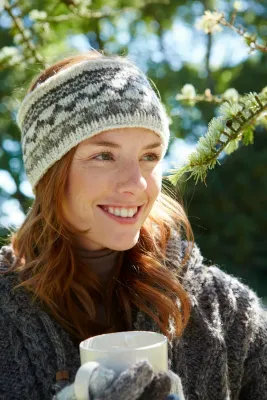 Fairisle Headband - Grey Tone