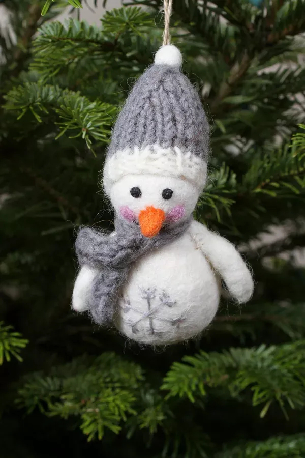 Mrs Snow Wool Hanging Decoration