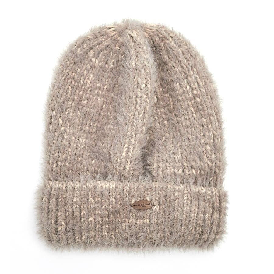 Cozy Beanie Hat - Beige And Cream Tones