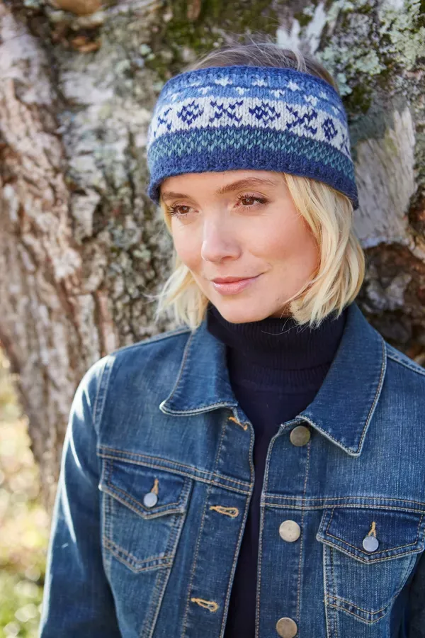 Fairisle Headband - Blue