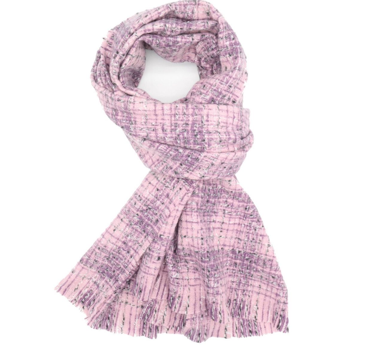 Pink Mauve Check Scarf