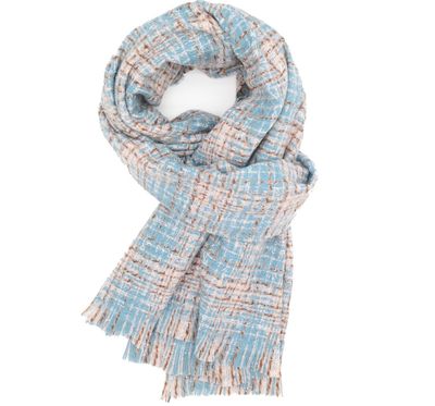 Blue Brown Check Scarf