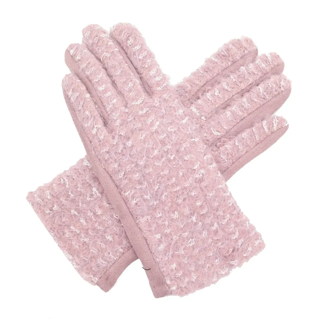 Textured Mauve Purple Gloves