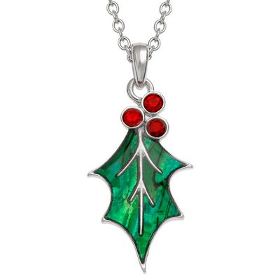 Holly Leaf Paua Shell Necklace