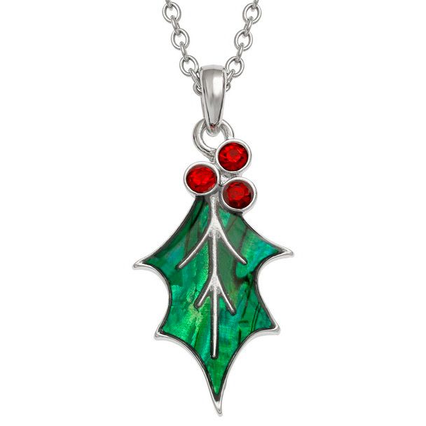 Holly Leaf Paua Shell Necklace