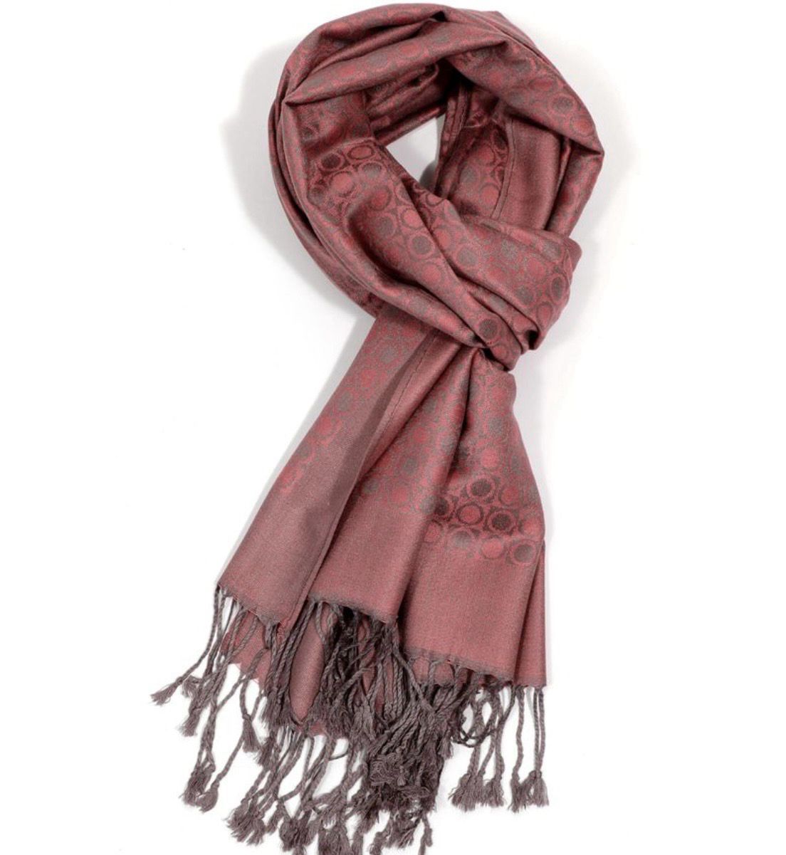Pink Square Circle Design Scarf Pashmina Style