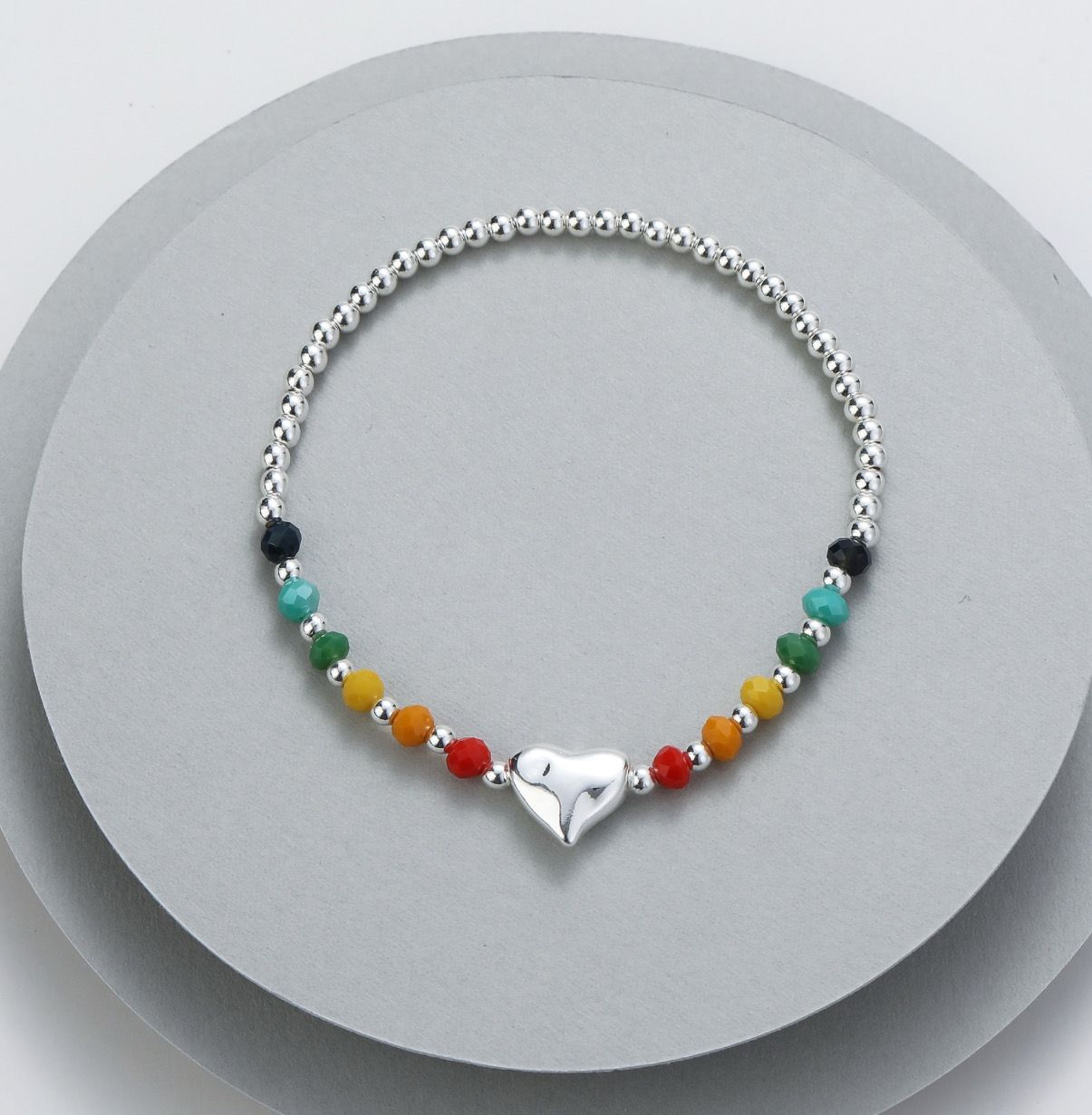 Rainbow Heart Bracelet
