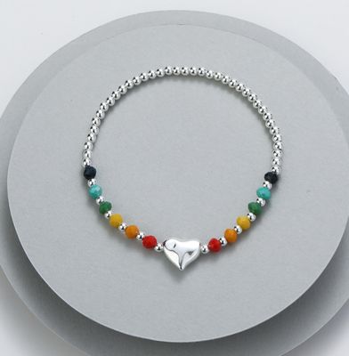 Rainbow Heart Bracelet