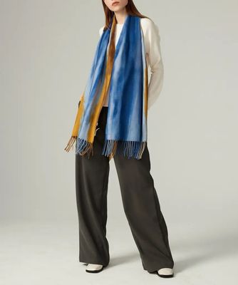 Ombré Blue And Yellow Scarf