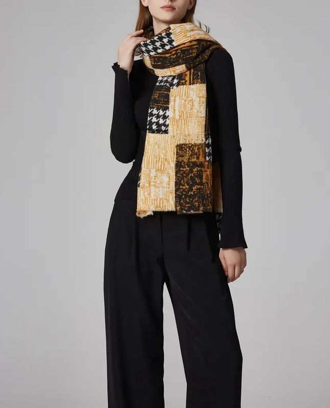 Medium Weight Patchwork Design Scarf