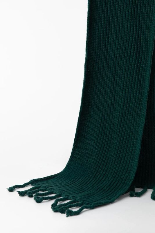 Plain Green Knitted Style Scarf