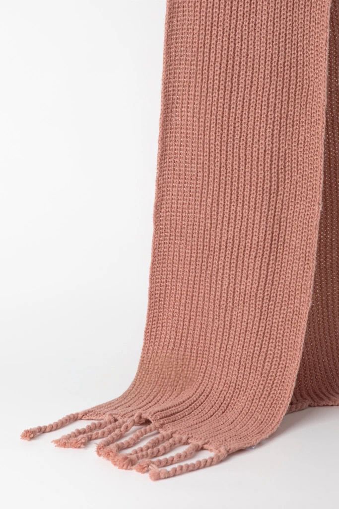 Plain Pink Knitted Style Scarf
