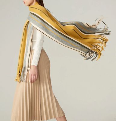 Medium Weight Mustard Stripe Scarf