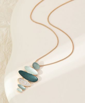 Green Oval Diamanté Pendant