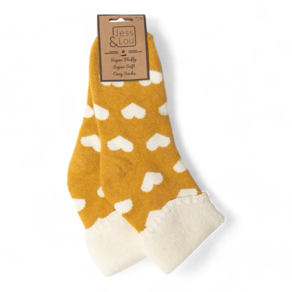 Mustard Heart Cosy Cuff Socks Socks