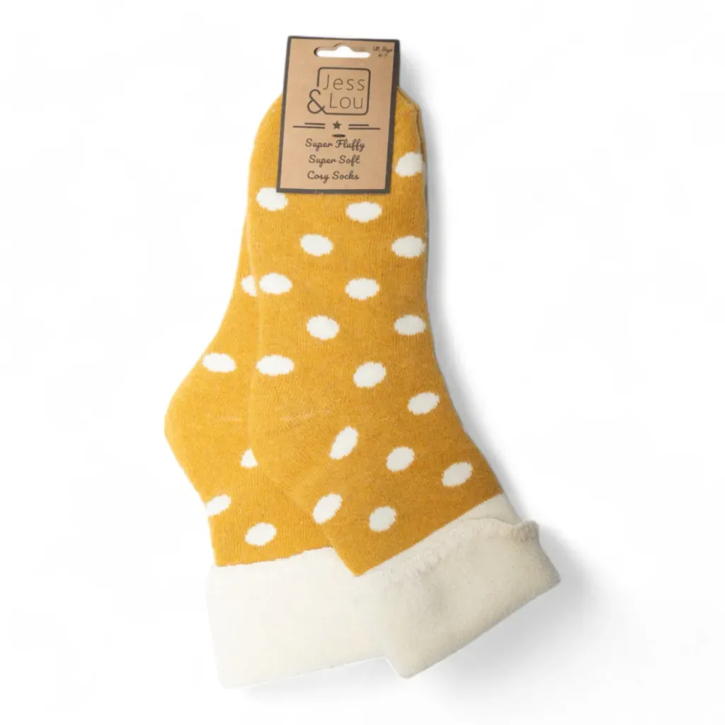 Mustard Spot Cosy Cuff Socks