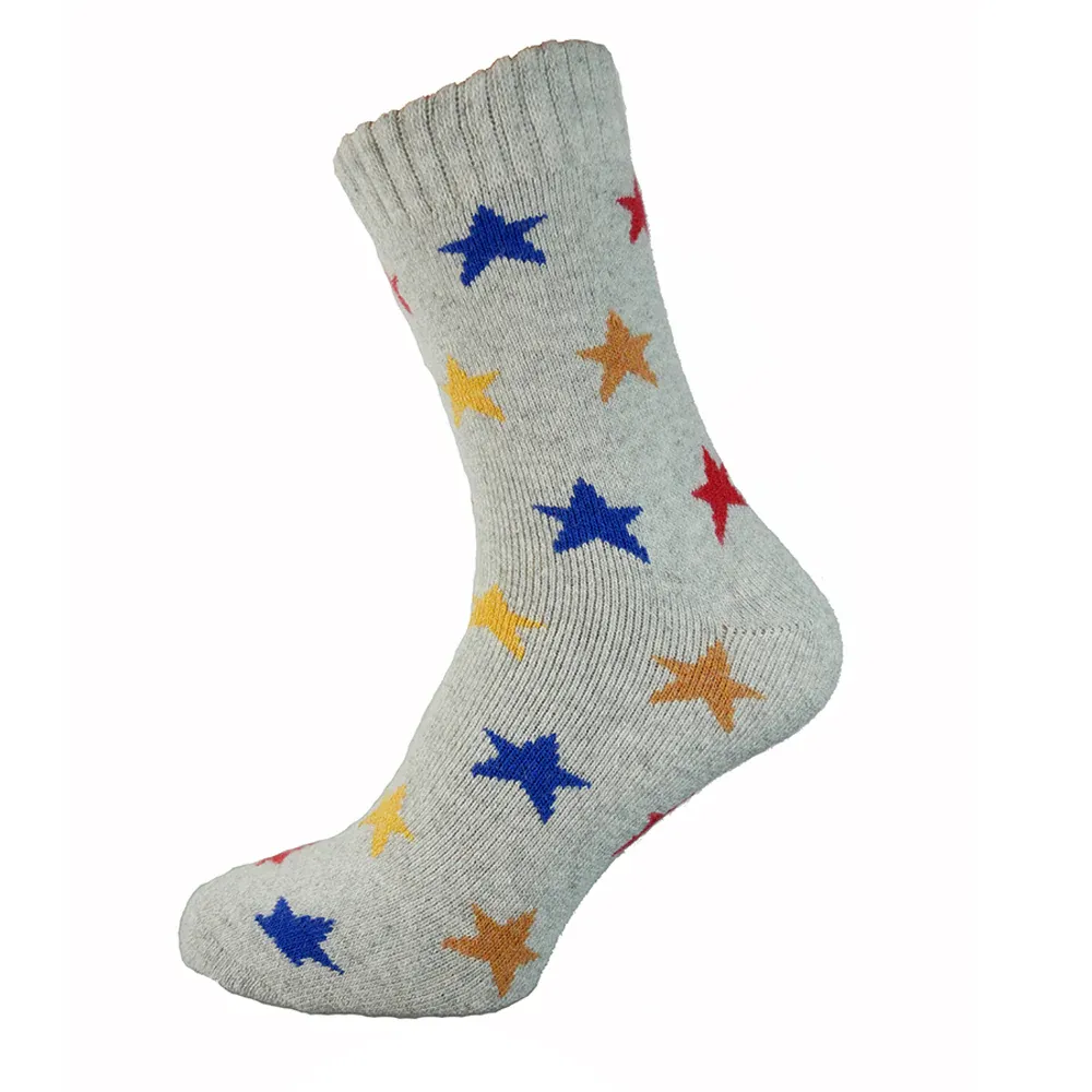 Rainbow Star Wool Blend Socks