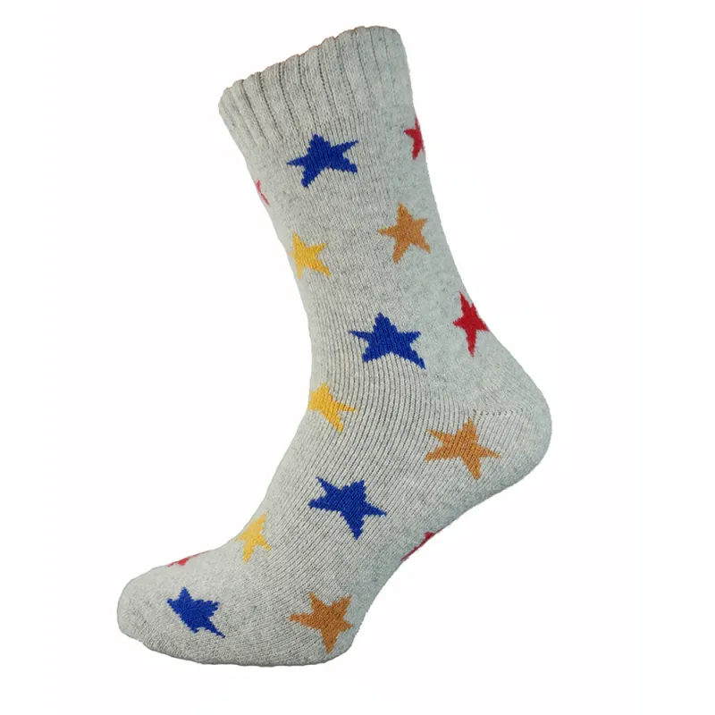 Rainbow Star Wool Blend Socks