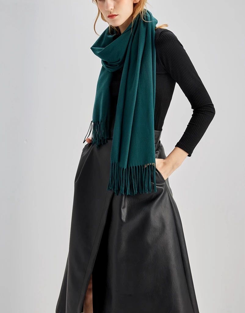 Medium Weight Plain Teal Scarf