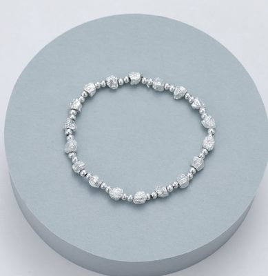 Simple Hammered Effect Silver Bracelet