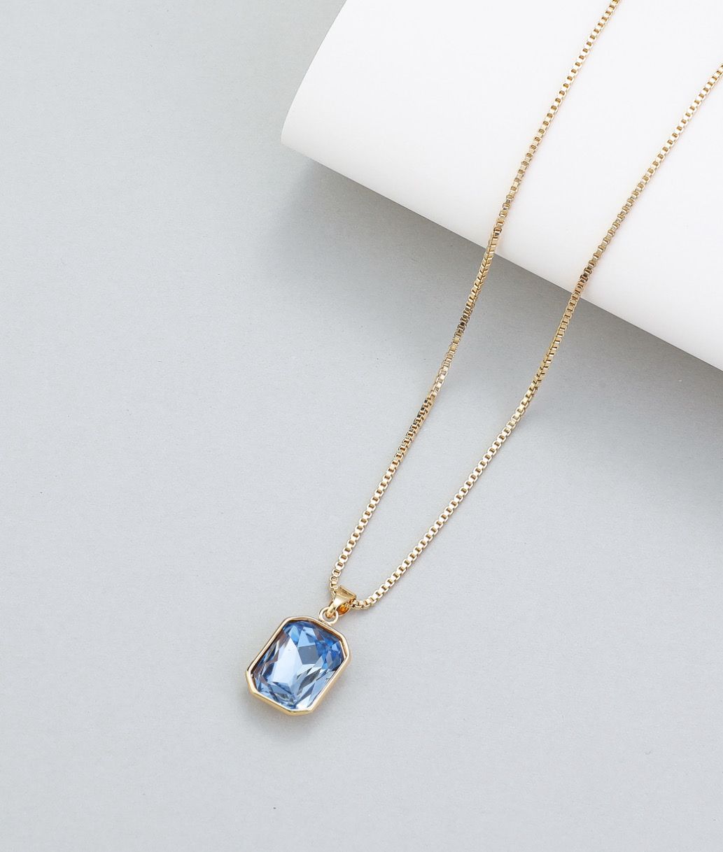 Gold Blue Stone Pendant