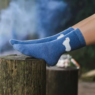 Blue Sheep Wool Blend Socks