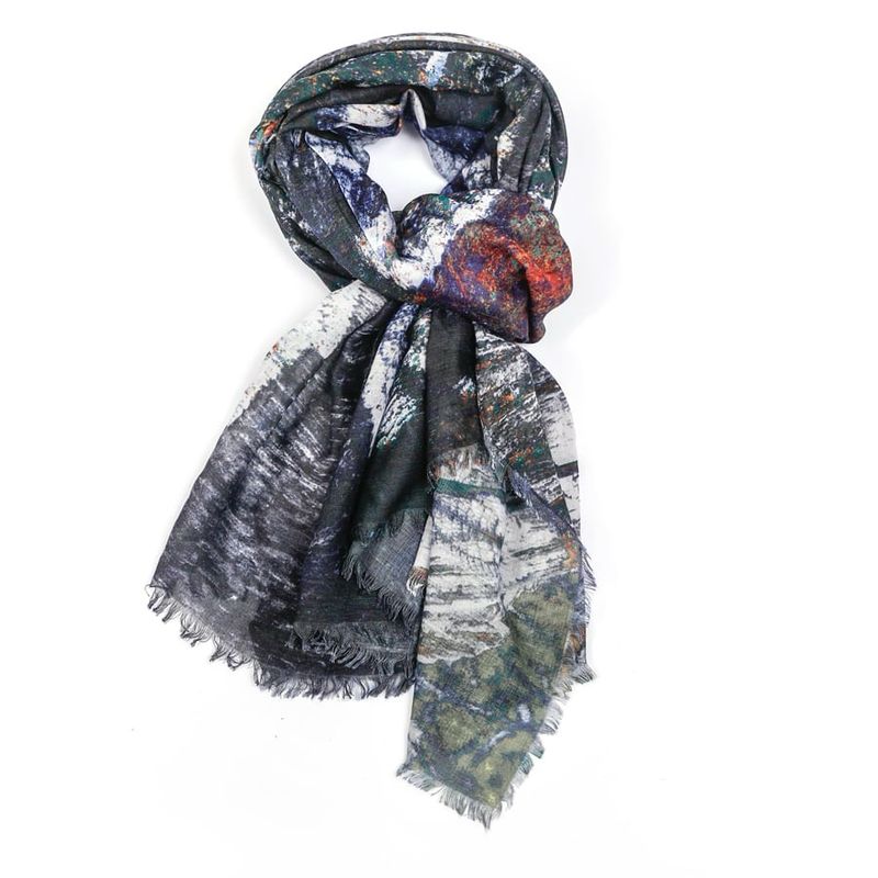 Abstract Scarf - Blue, Grey, Green Tones