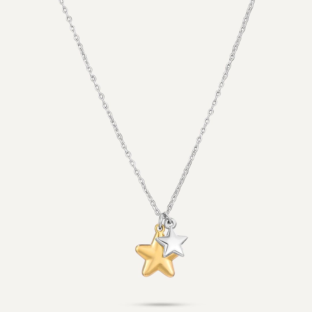Stainless Steel Layered Star Necklace
