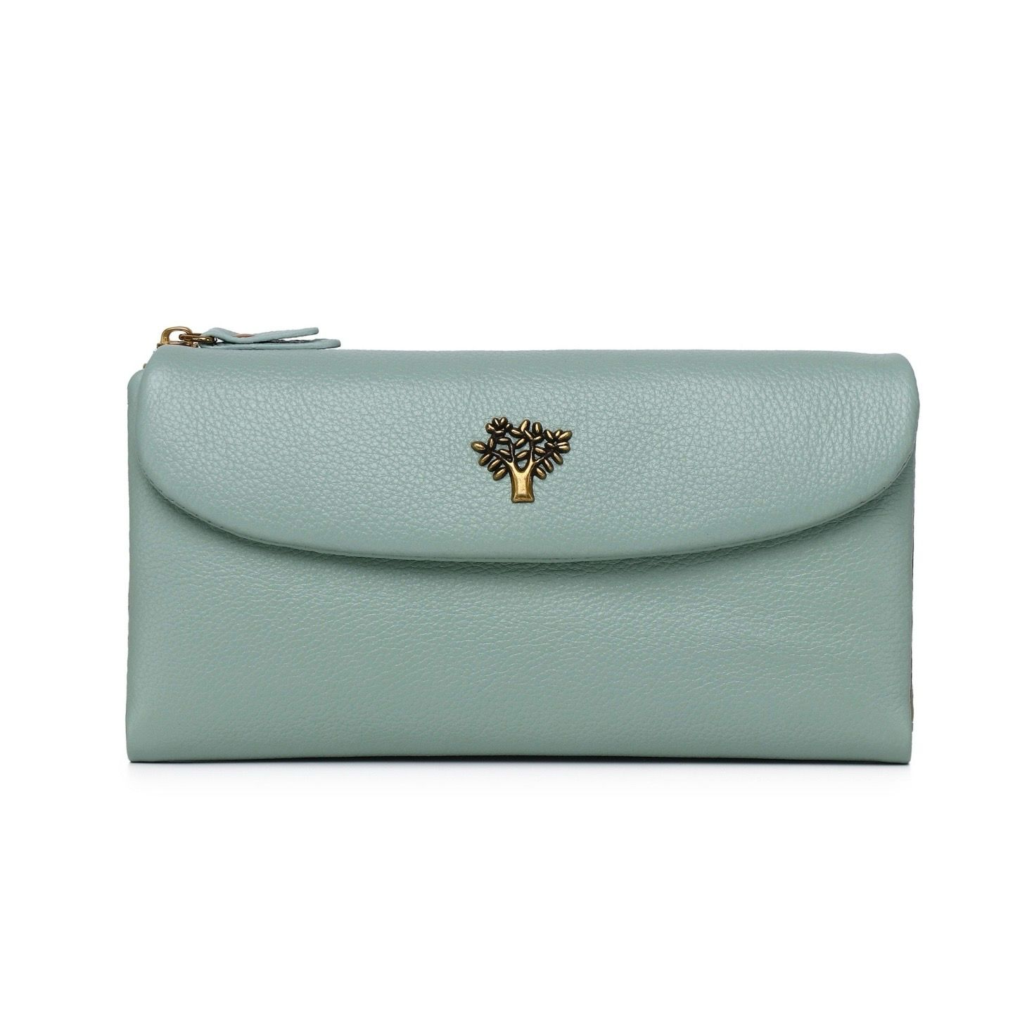 Sage Green Tree Of Life Motif Purse