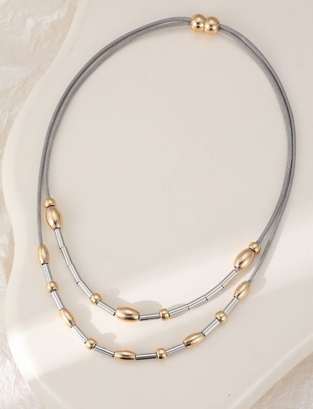Magnetic Clasp Layered Gold Necklace